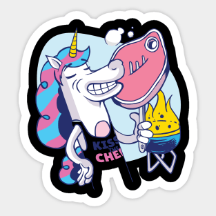 unicorn chef bbq fun Sticker